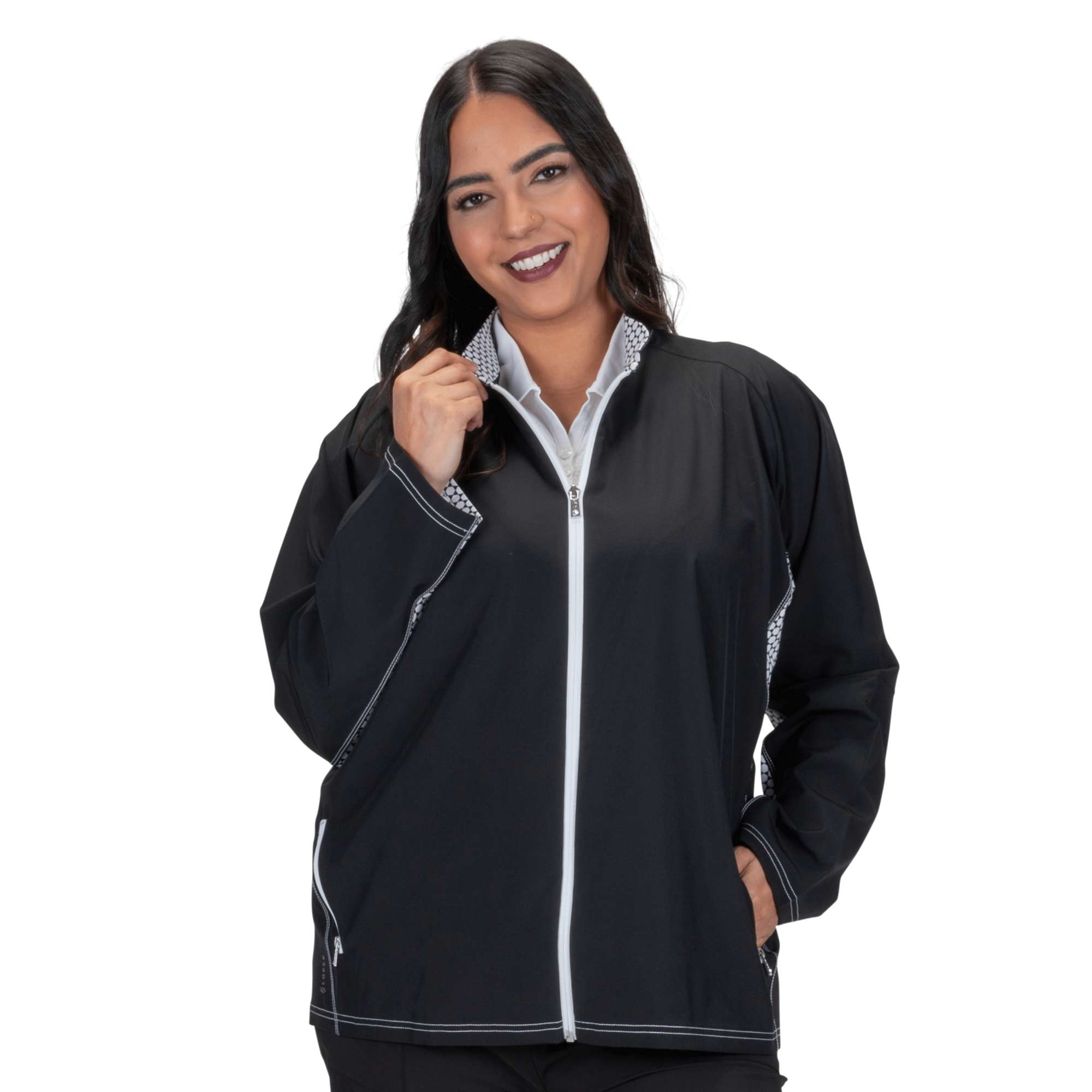 FR2 GOLF レディースジャケット M ブラック Nancy Lopez Golf Gleam Jacket Plus
