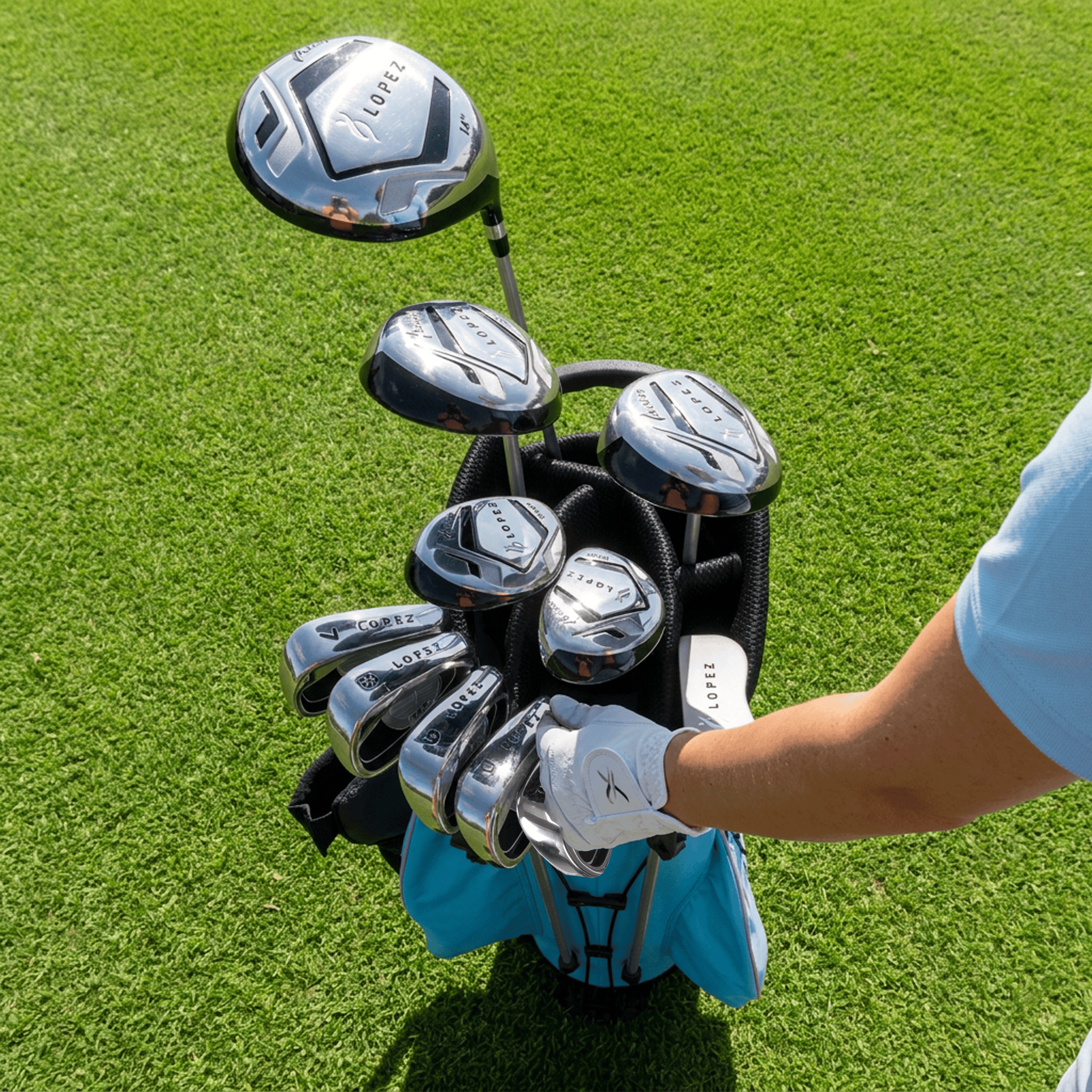 Nancy Lopez Golf Ashley 18-Piece Stand Bag Package Set - Blue/Lilac Nancy Lopez Golf Ashley 18-Piece Stand Bag Package Set - Blue/Lilac