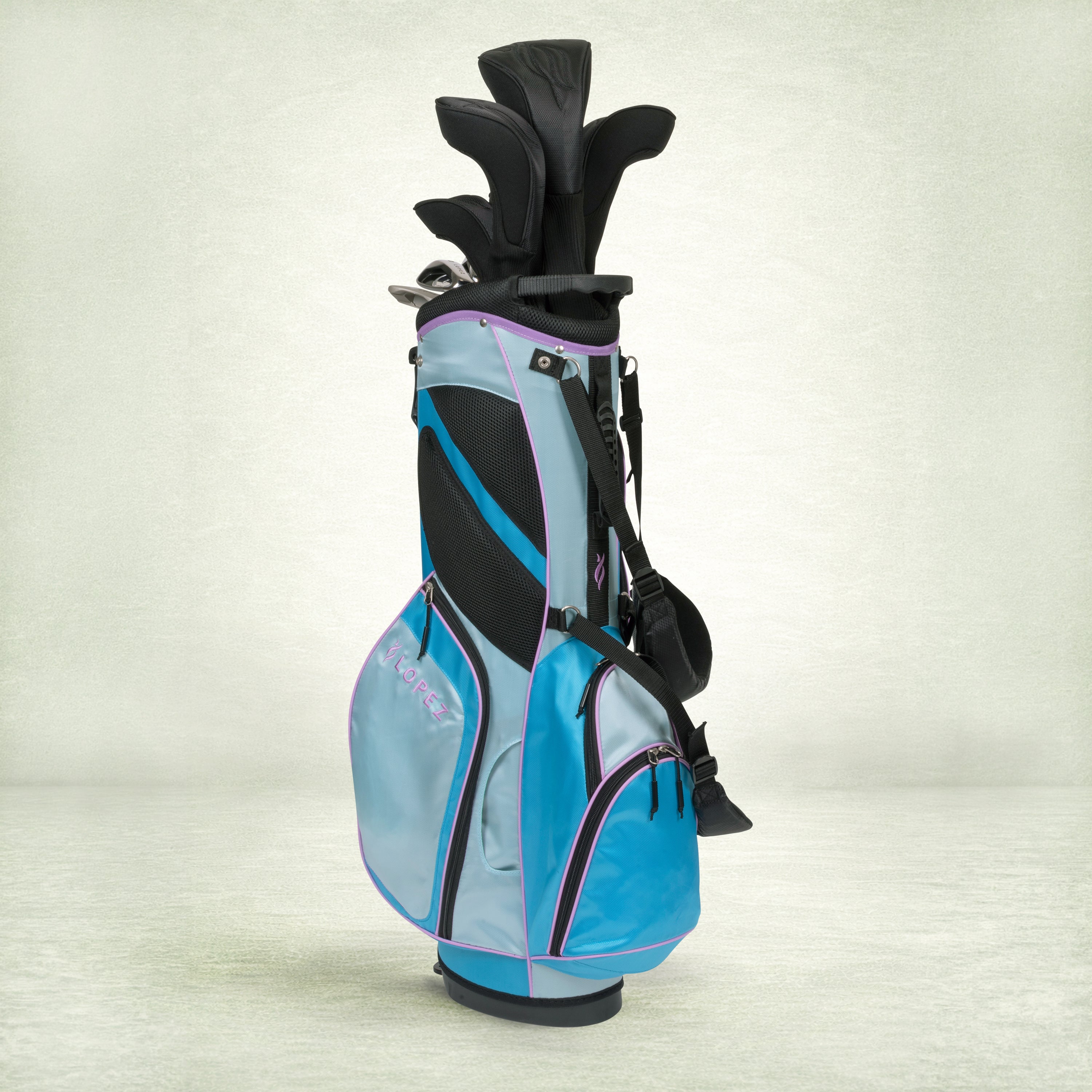 Nancy Lopez Golf Ashley 18-Piece Stand Bag Package Set - Blue/Lilac