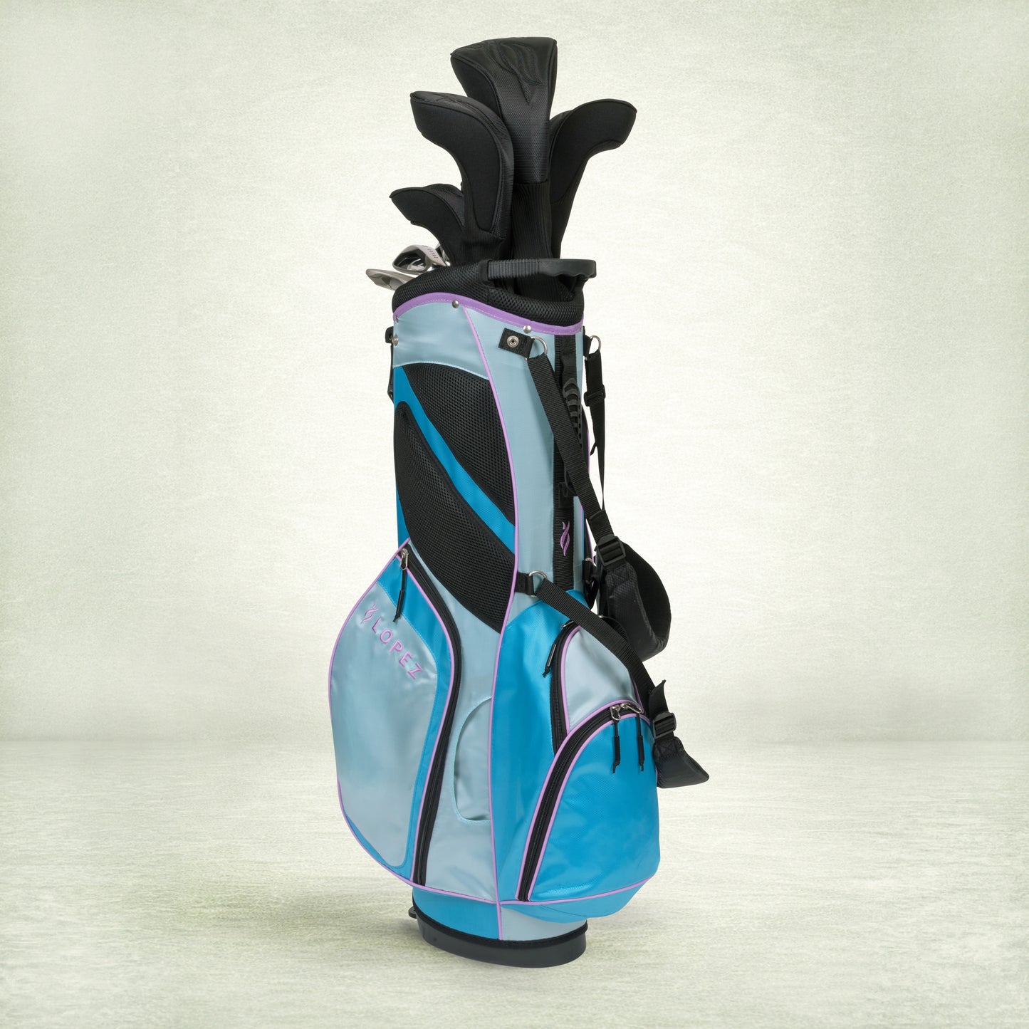 Ashley 18-Piece Stand Bag Package Set - Blue/Lilac