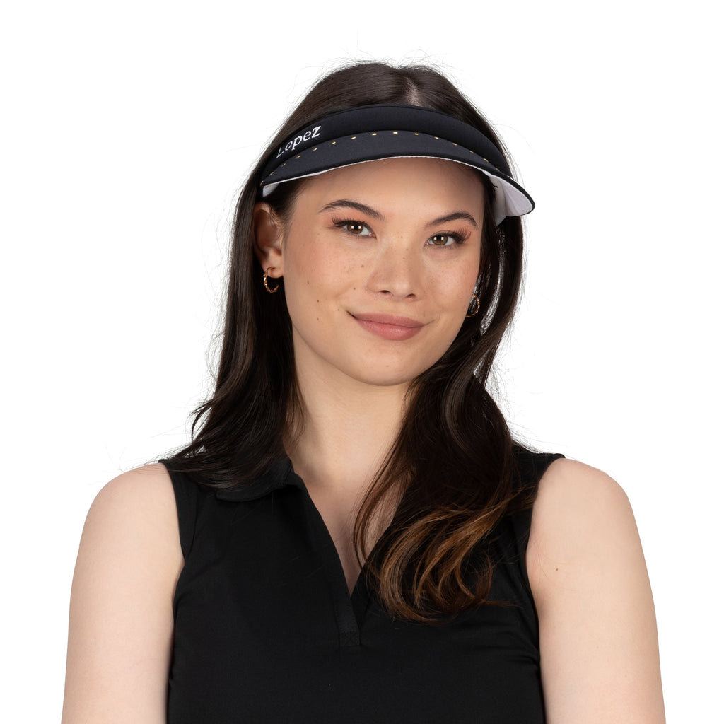 Nancy Lopez Reverse Clip Visor Black/White