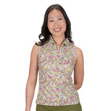 Nancy Lopez  Bloom Sleeveless Polo White Multi