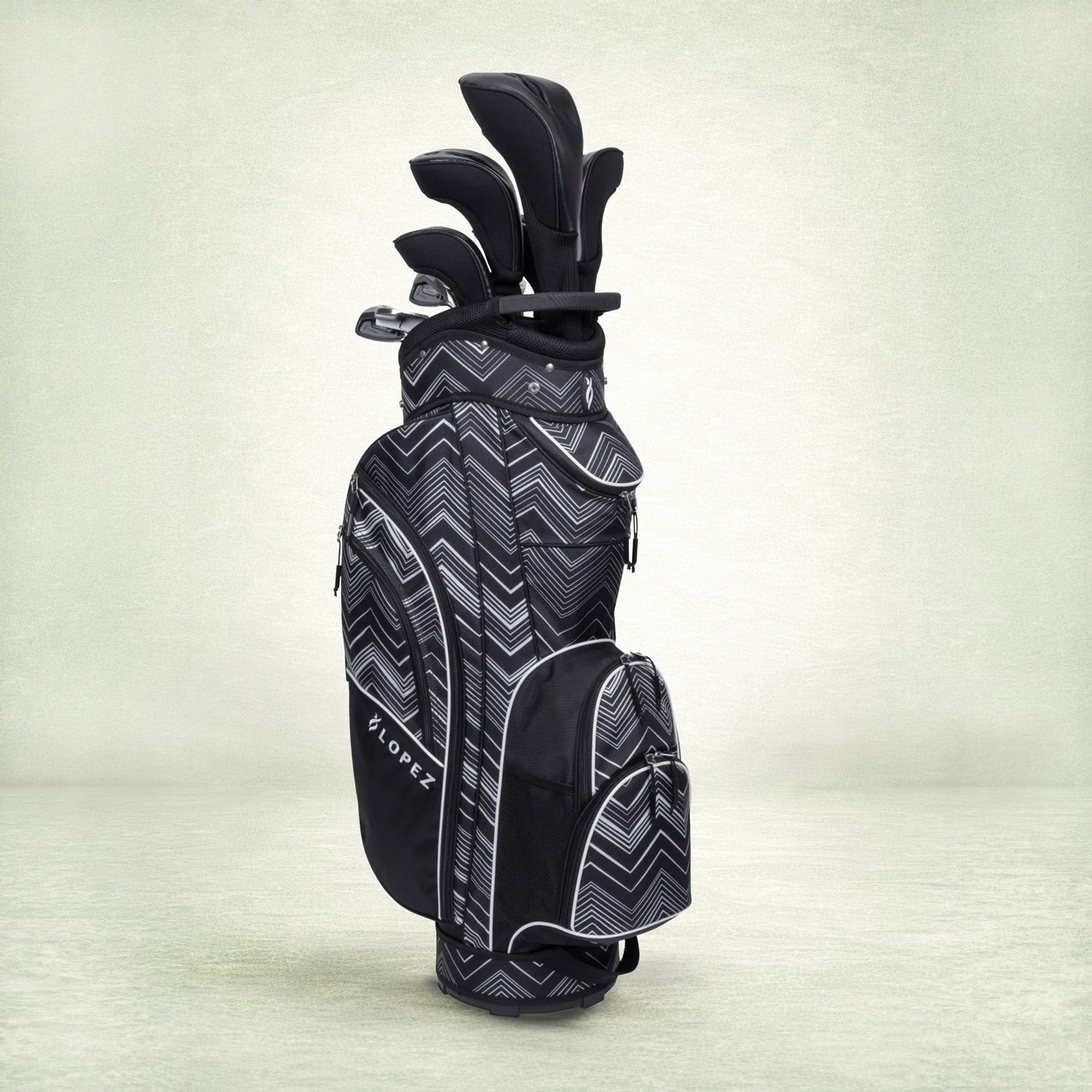 Nancy Lopez Golf Erinn 18-Piece Cart Bag Package Set - Chevron