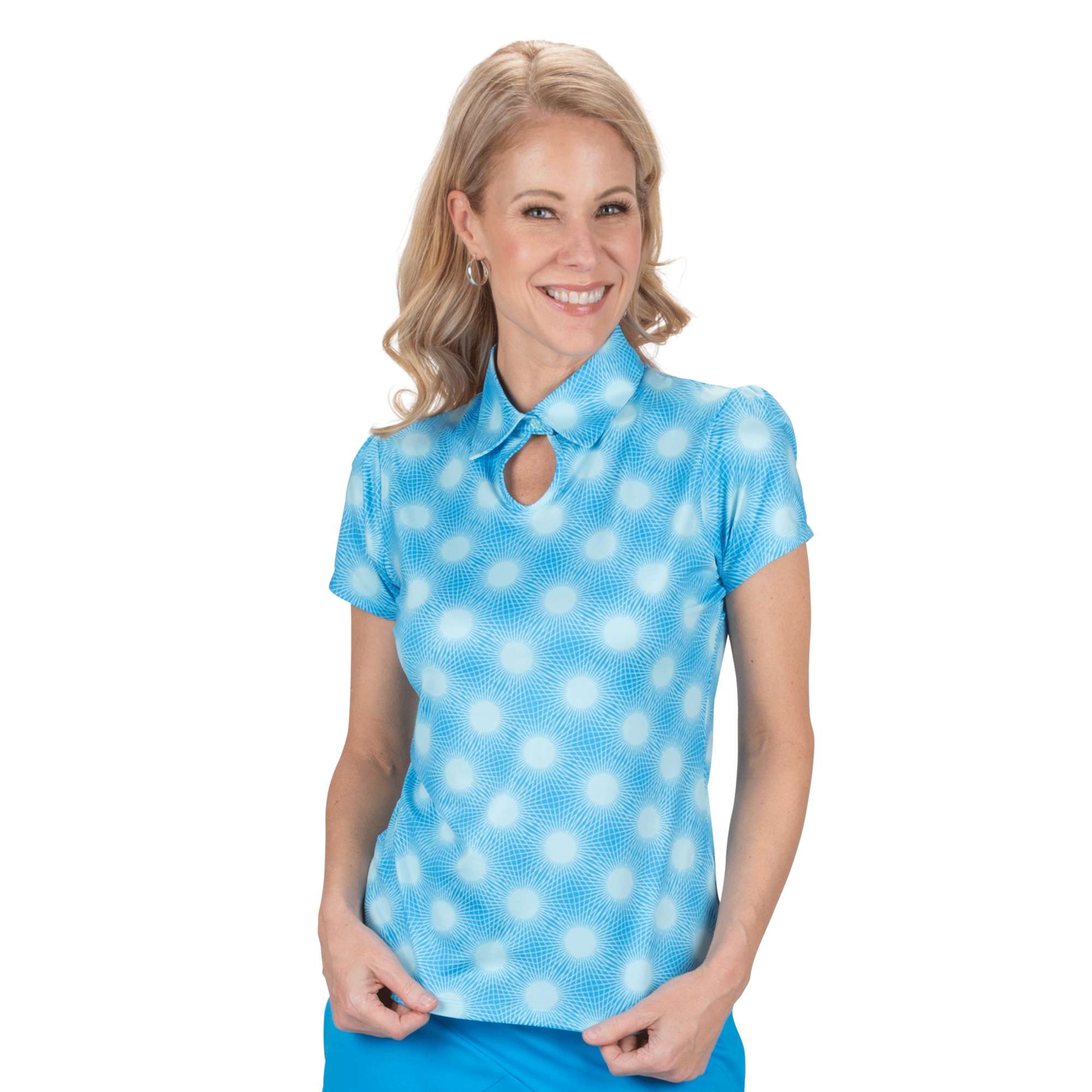 Nancy Lopez   Brilliant Short Sleeve Polo Ice Multi