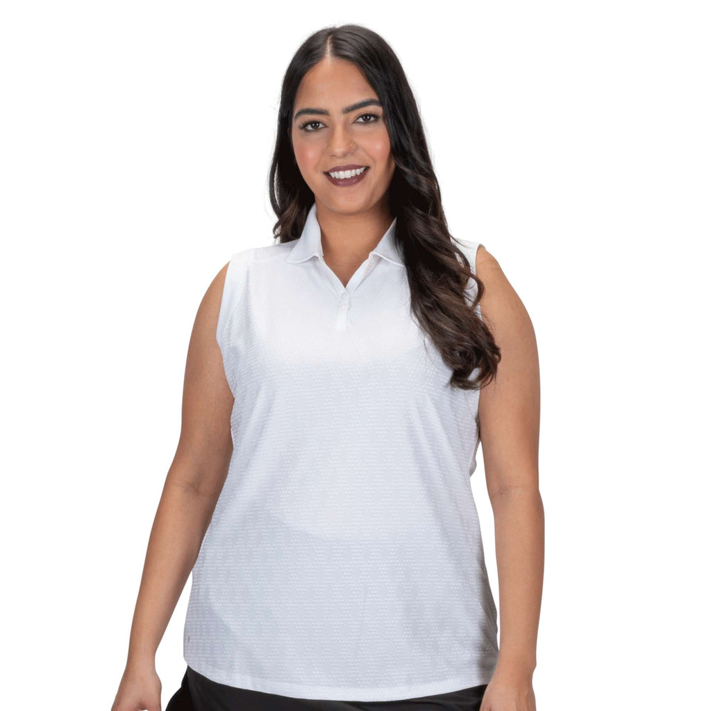 Nancy Lopez   Tempo Sleeveless Polo Plus White