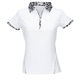 Nancy Lopez  Splendor Short Sleeve Polo Plus White Multi