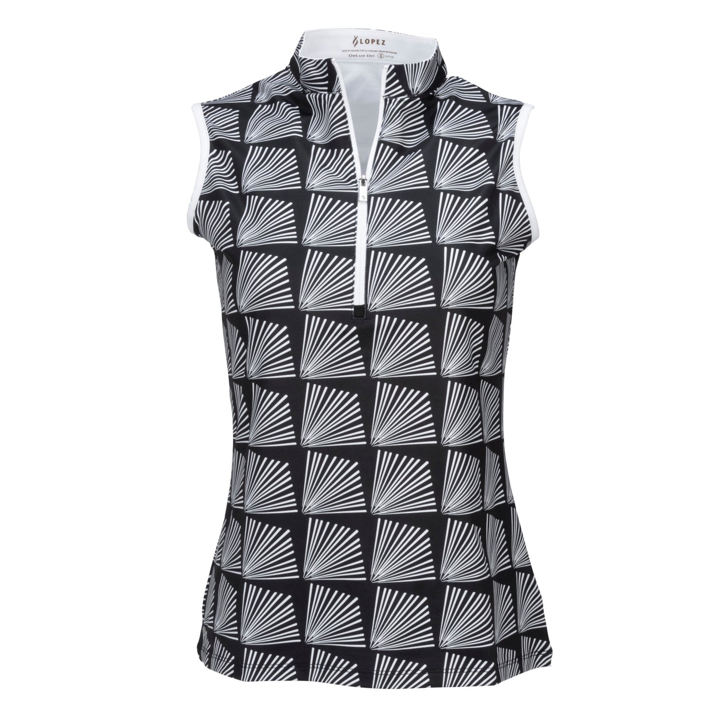 Nancy Lopez  Fanny Sleeveless Polo Black Multi