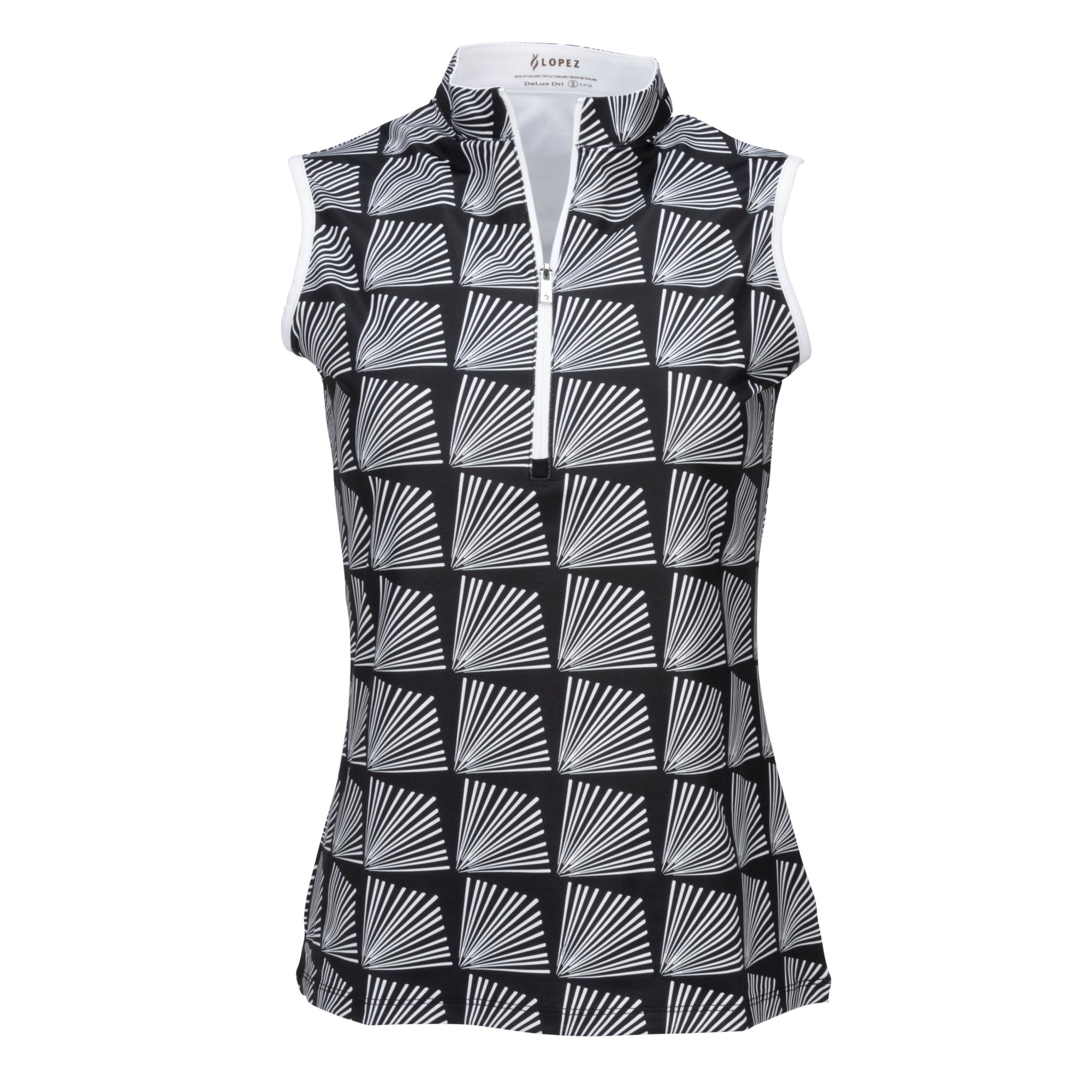 Nancy Lopez  Fanny Sleeveless Polo Black Multi