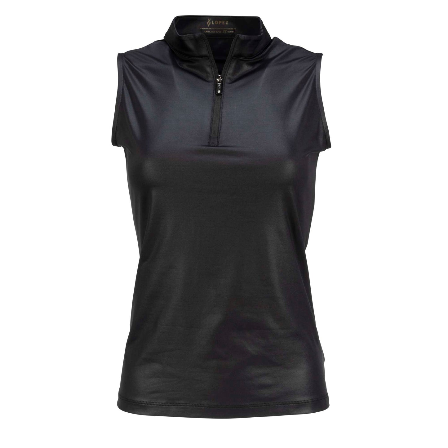 Nancy Lopez  Shine Sleeveless Polo Black Multi