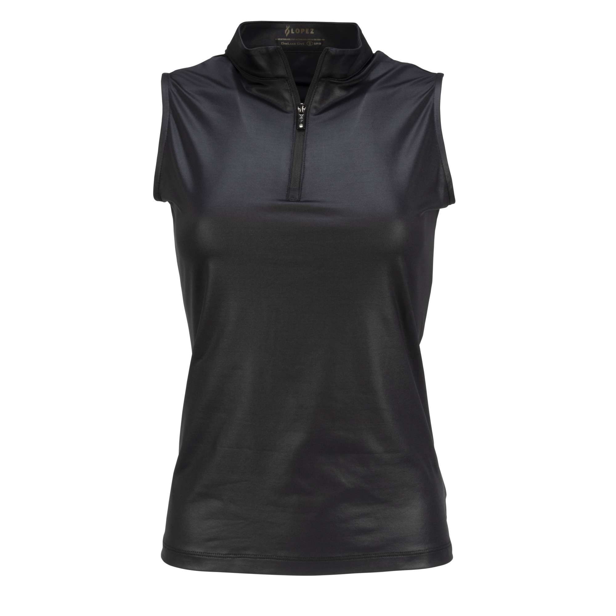 Nancy Lopez  Shine Sleeveless Polo Black Multi