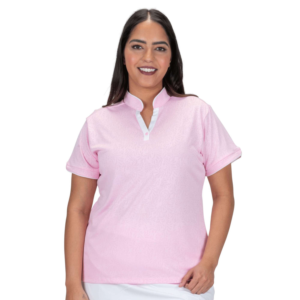 Nancy Lopez   Vine Short Sleeve Polo Plus Burst Multi