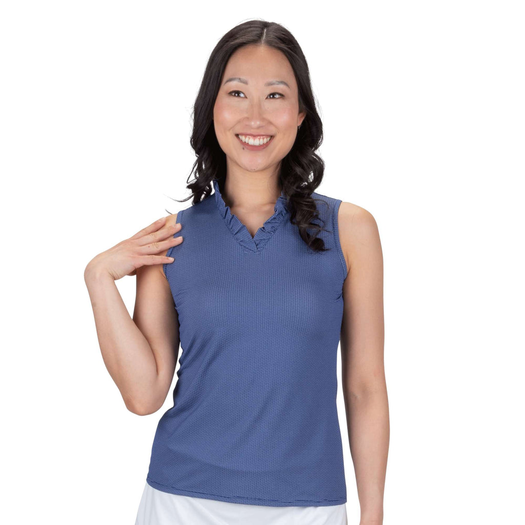 Nancy Lopez   Fresh Sleeveless Polo Navy