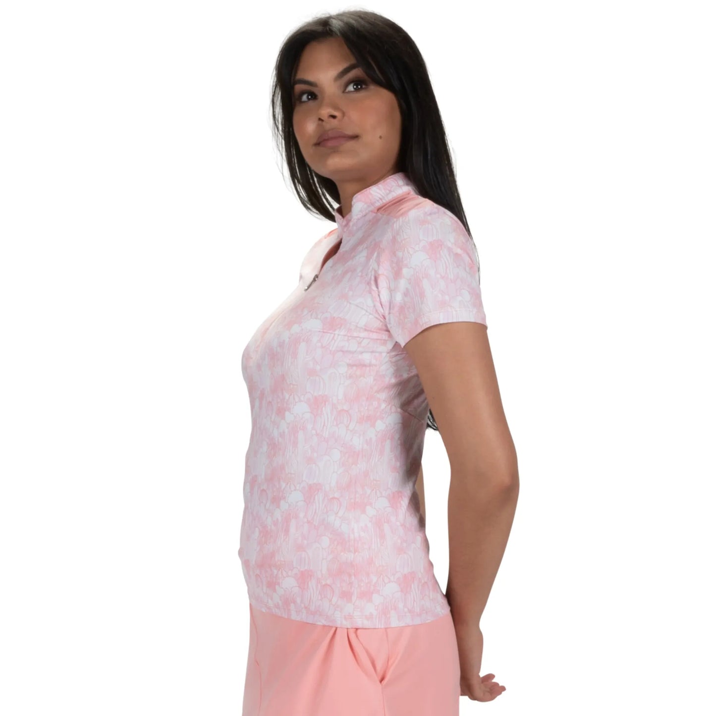 Nancy Lopez  Agava Short Sleeve Polo Quartz Multi