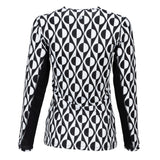 Nancy Lopez  Aspiration Long Sleeve (Upf 50+) Black/White (Deco Print)