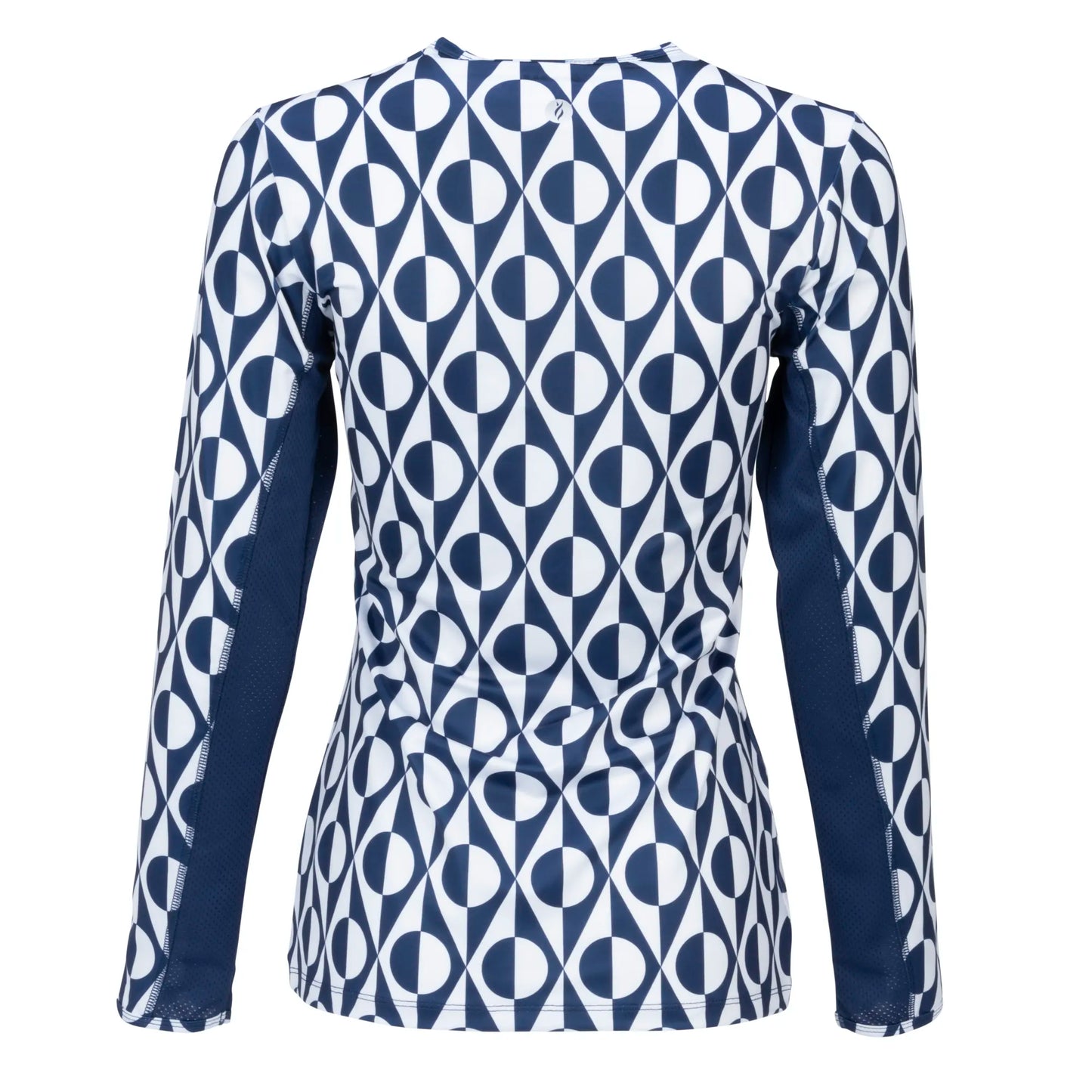 Nancy Lopez  Aspiration Long Sleeve (Upf 50+) Navy/White (Deco Print)