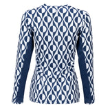 Nancy Lopez  Aspiration Long Sleeve (Upf 50+) Navy/White (Deco Print)