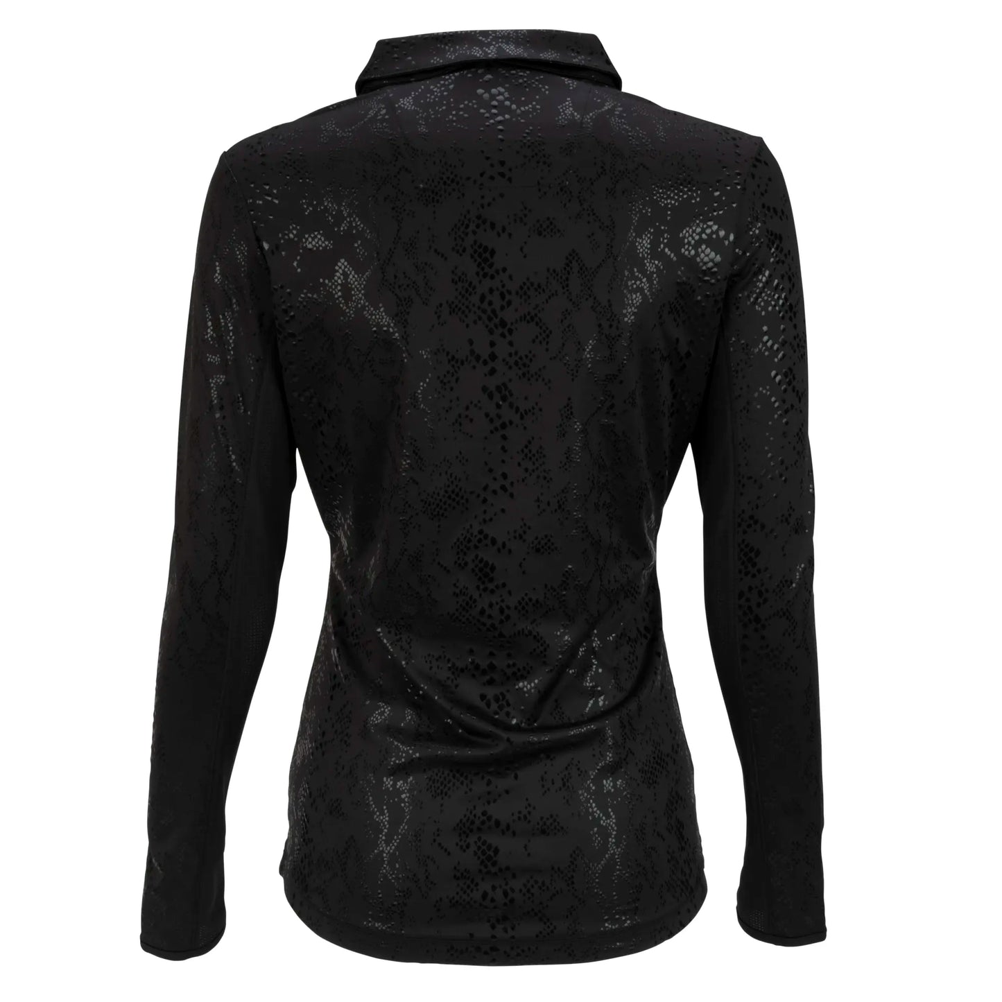 Nancy Lopez  Balance Long Sleeve Polo Black Multi