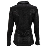 Nancy Lopez  Balance Long Sleeve Polo Black Multi