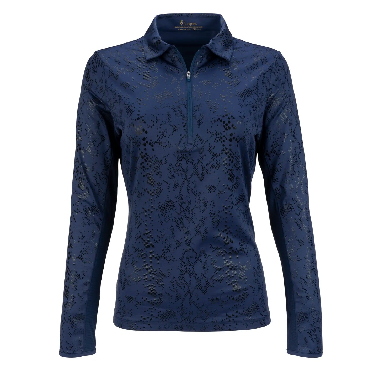 Nancy Lopez  Balance Long Sleeve Polo Navy Multi