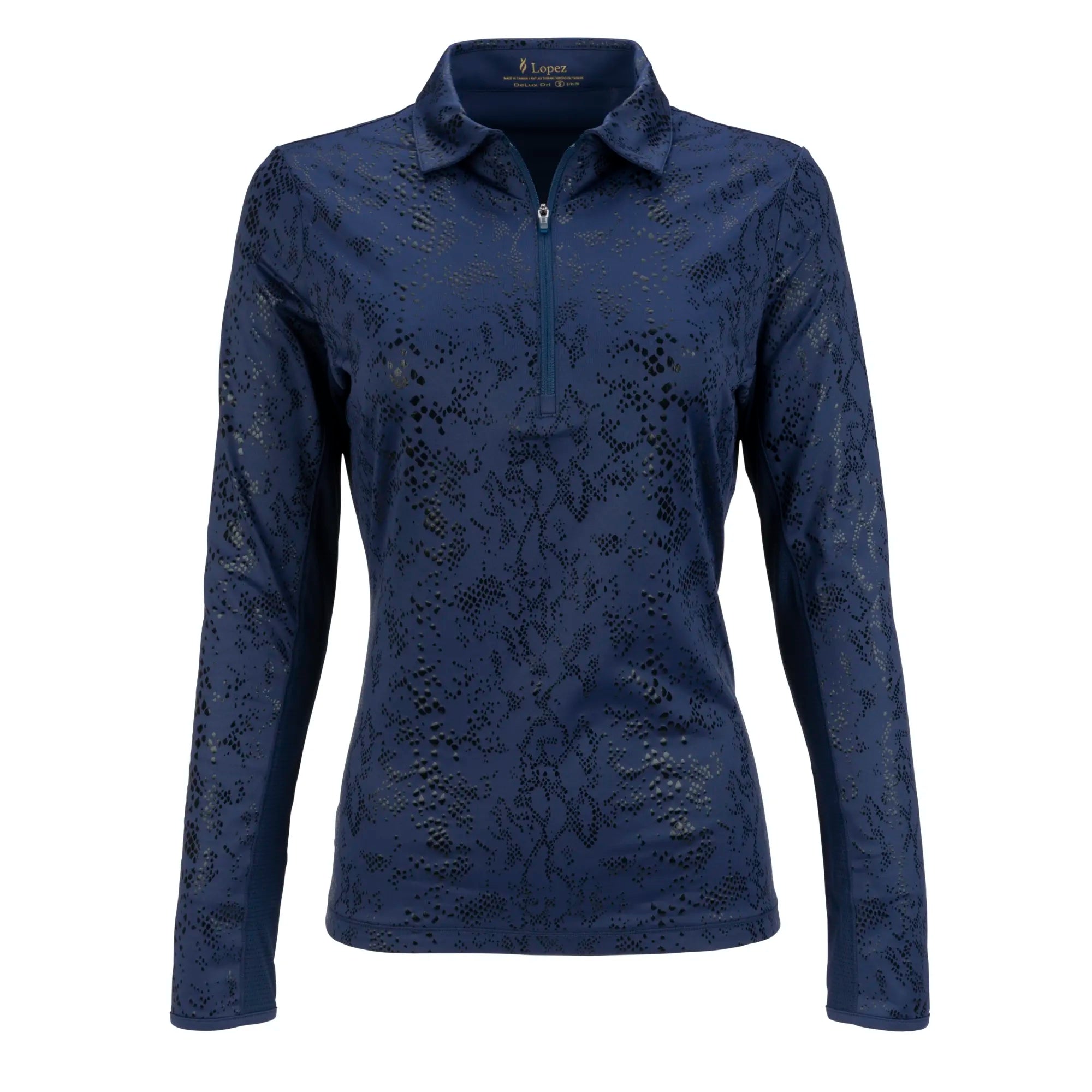 Nancy Lopez  Balance Long Sleeve Polo Navy Multi
