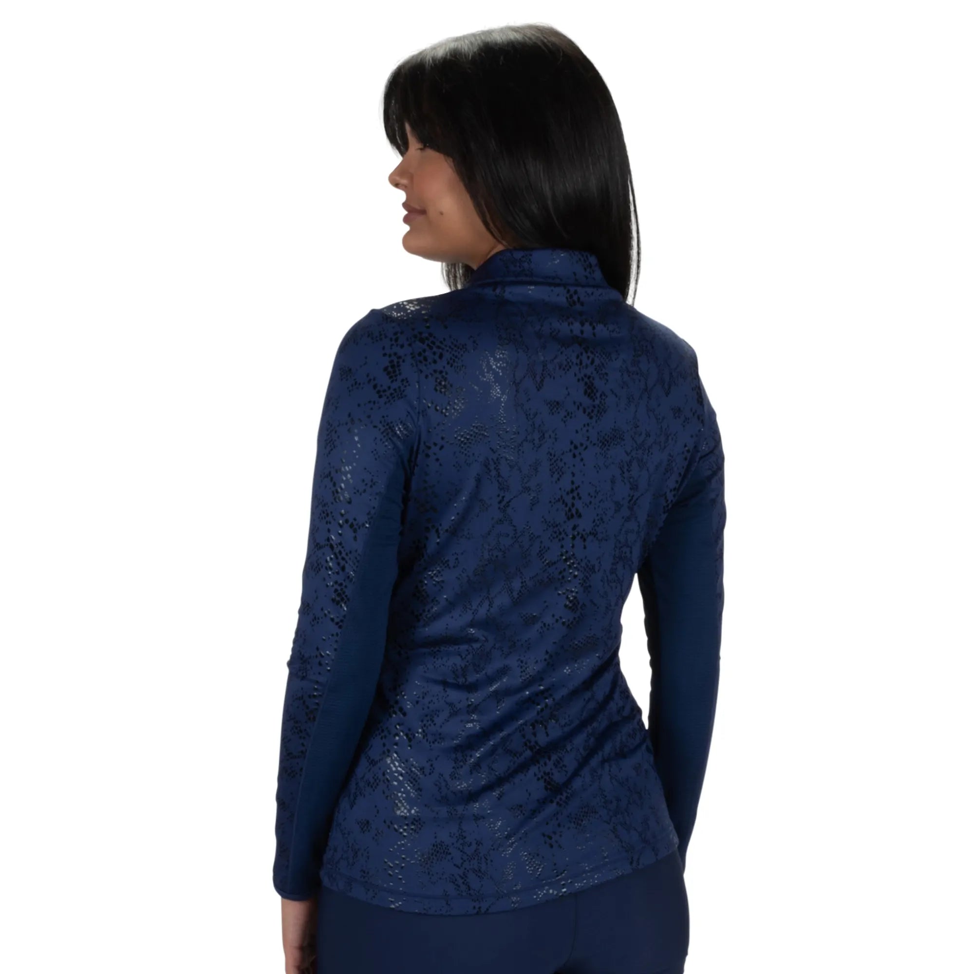 Nancy Lopez  Balance Long Sleeve Polo Navy Multi
