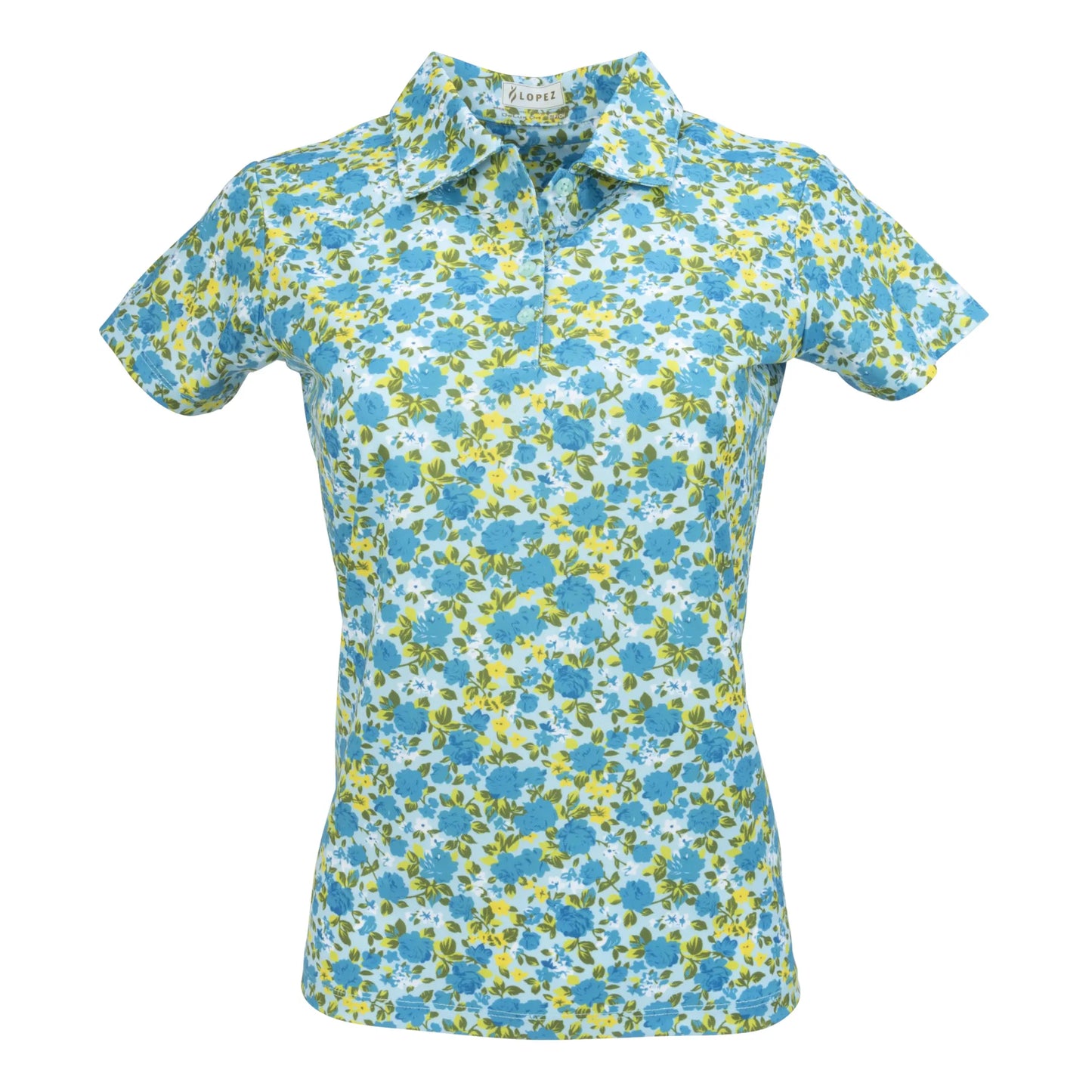 Nancy Lopez  Bloom Short Sleeve Polo Ice Multi