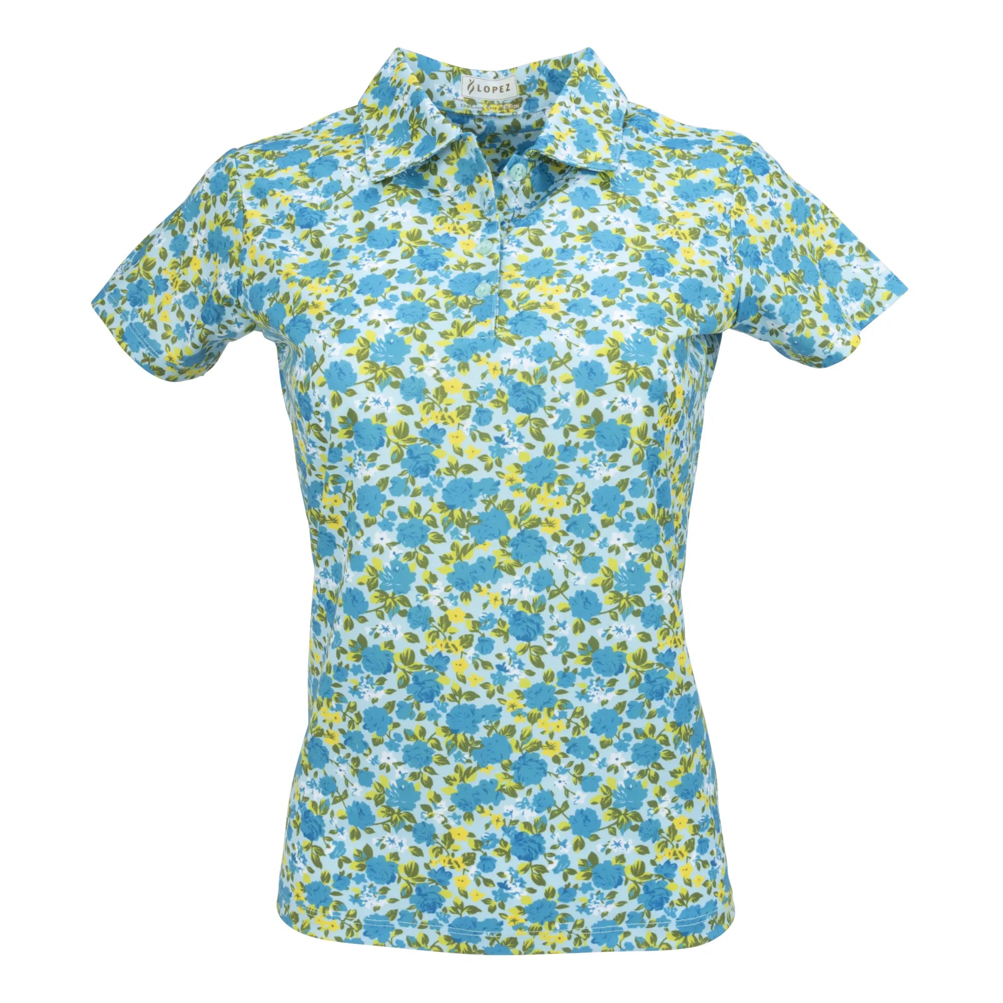 Nancy Lopez  Bloom Short Sleeve Polo Ice Multi