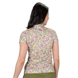 Nancy Lopez  Bloom Short Sleeve Polo White Multi