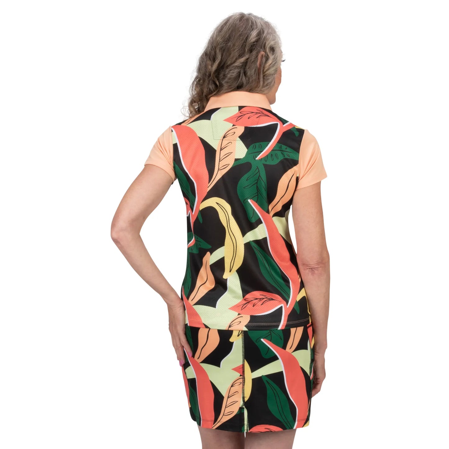 Nancy Lopez  Breeze Short Sleeve Polo Sherbet Multi