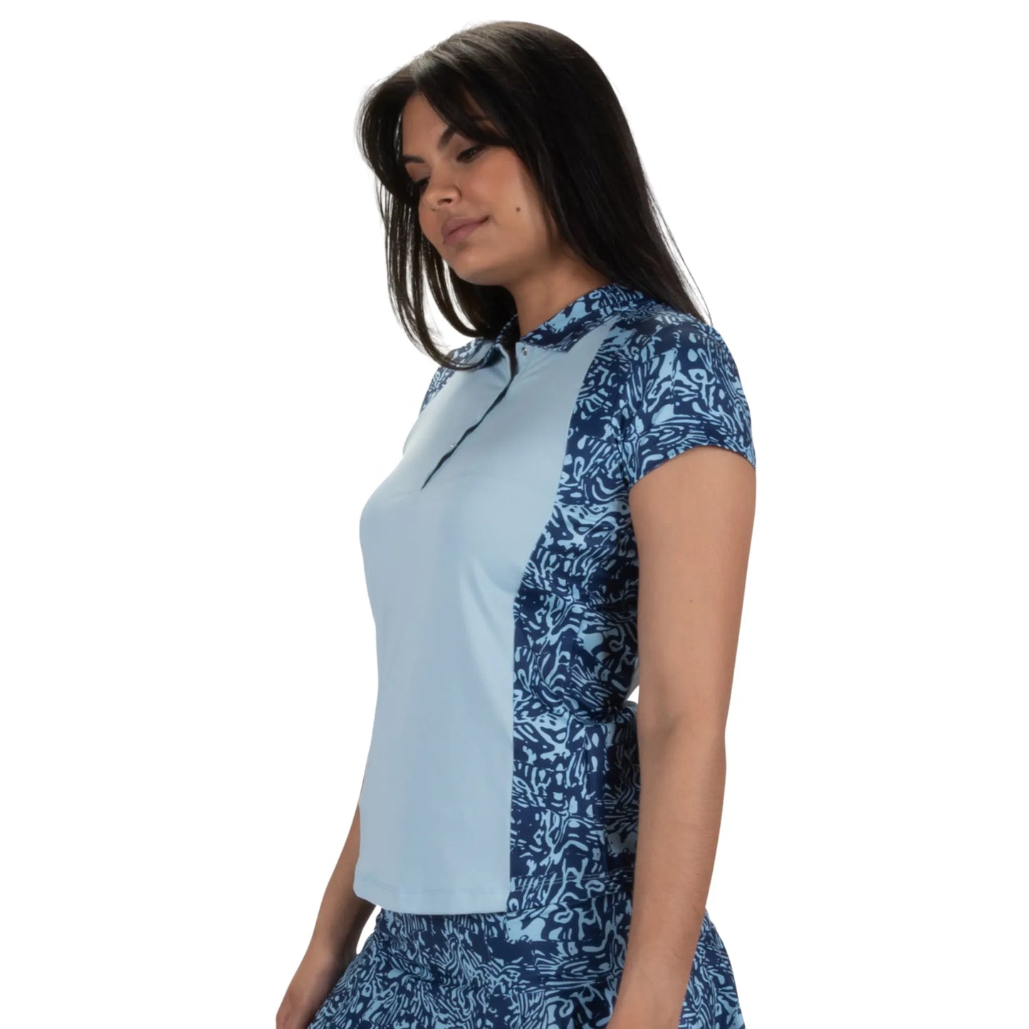 Nancy Lopez  Congo Short Sleeve Polo Navy Multi