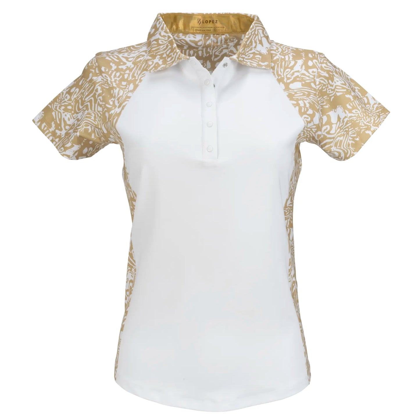 Nancy Lopez  Congo Short Sleeve Polo White Multi