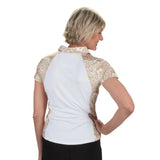 Nancy Lopez  Congo Short Sleeve Polo White Multi