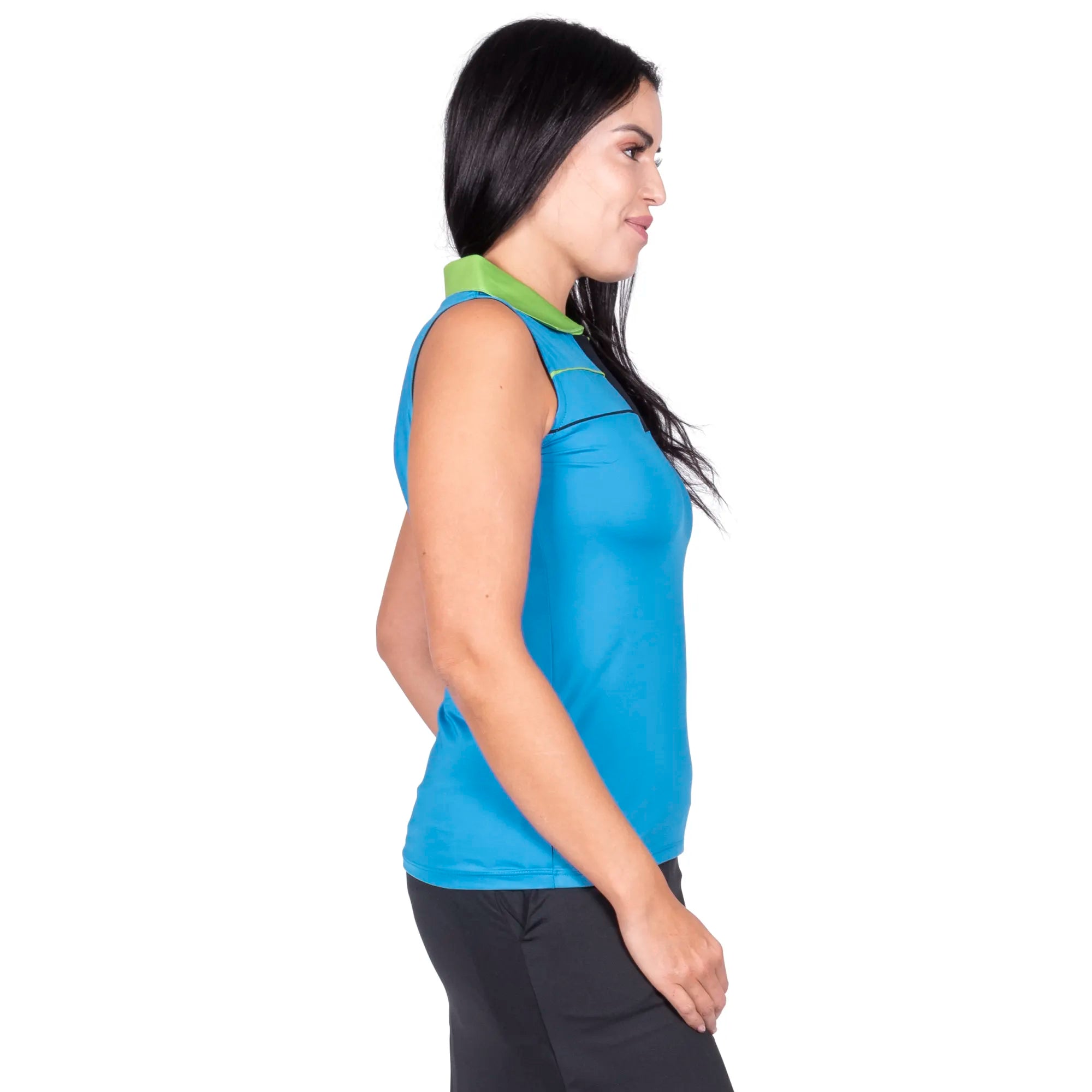 Nancy Lopez  Crush Sleeveless Polo Blue Multi