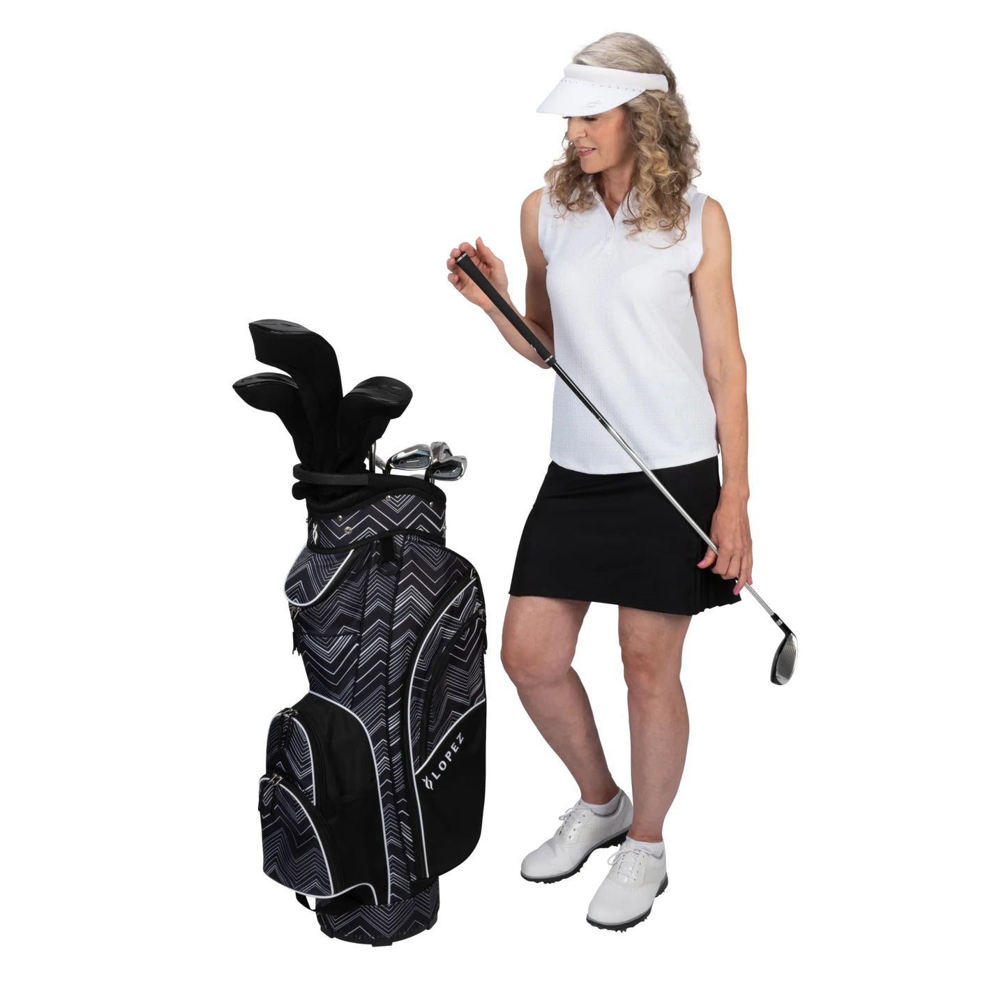 Nancy Lopez  Erinn 18-Piece Cart Bag Package Set - Chevron Chevron