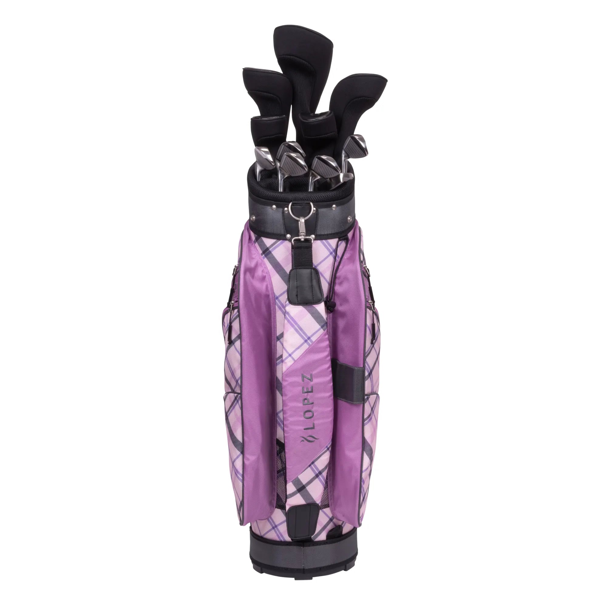Nancy Lopez  Erinn 18-Piece Cart Bag Package Set - Purple Plaid