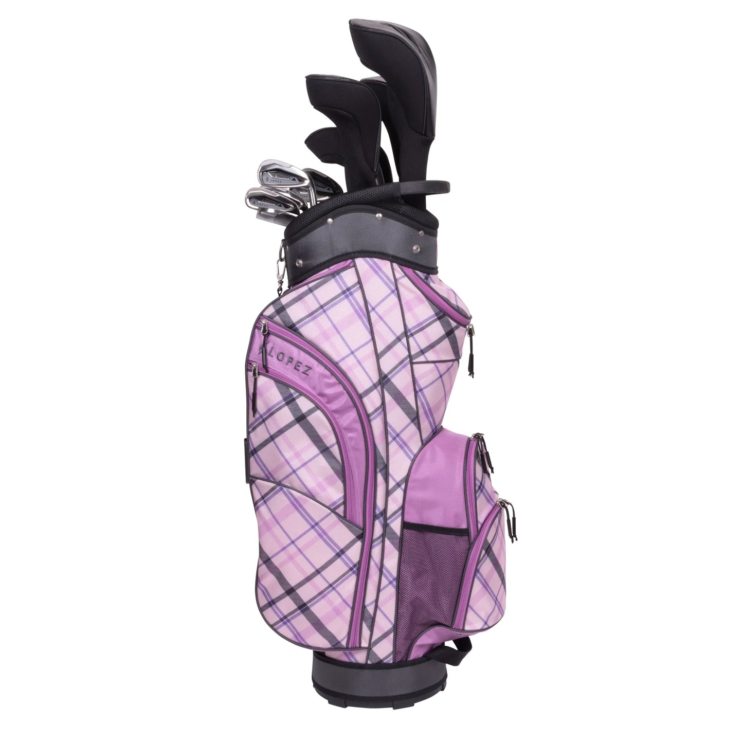 Nancy Lopez  Erinn 18-Piece Cart Bag Package Set - Purple Plaid