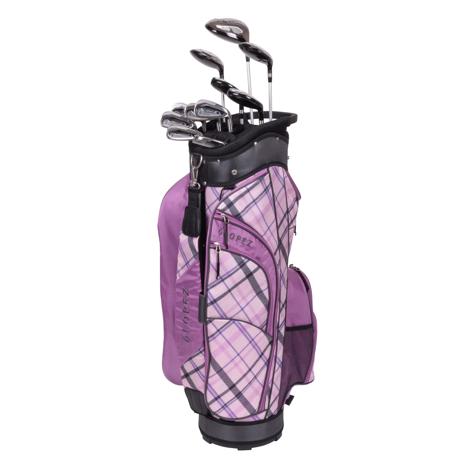 Nancy Lopez  Erinn 18-Piece Cart Bag Package Set - Purple Plaid
