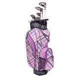 Nancy Lopez  Erinn 18-Piece Cart Bag Package Set - Purple Plaid