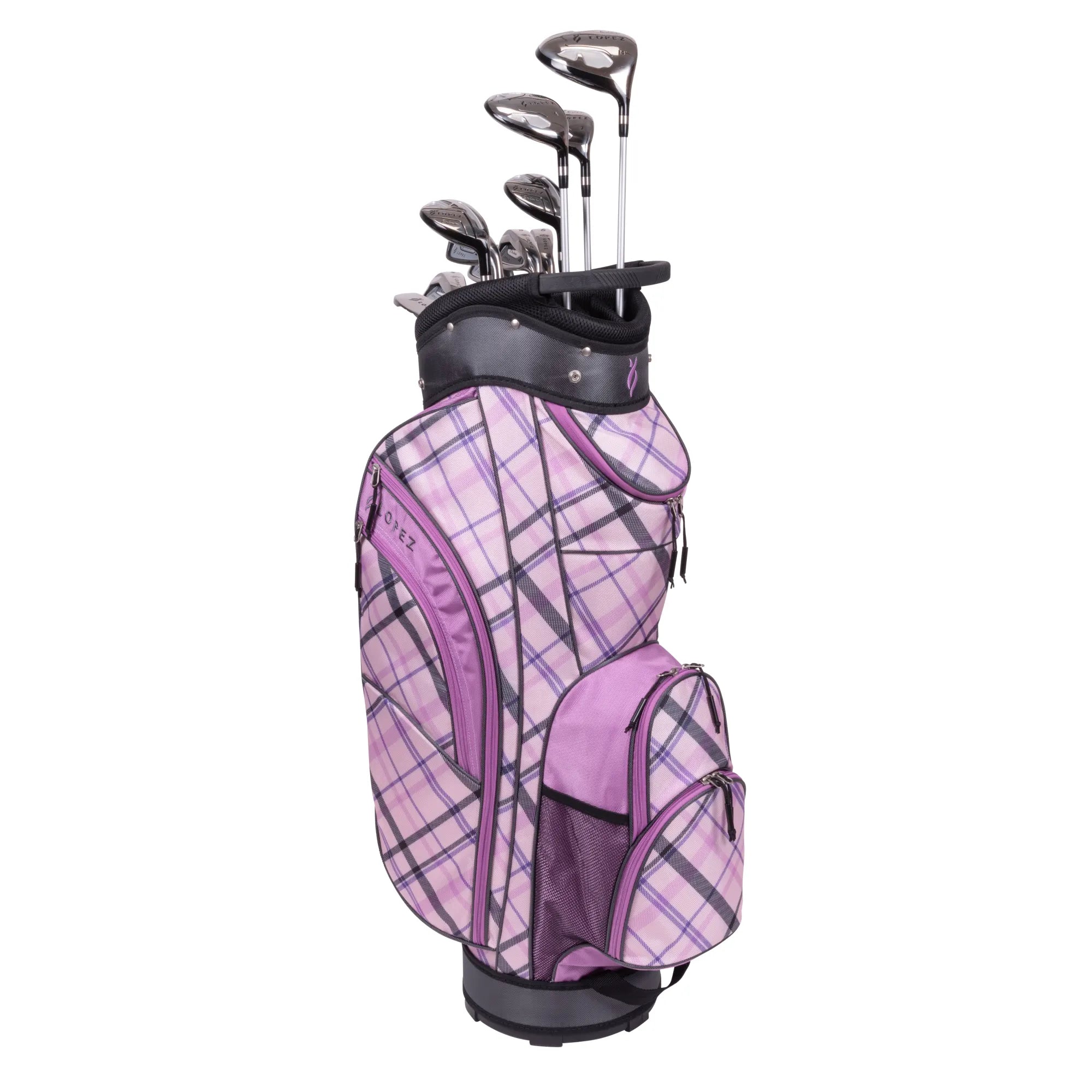 Nancy Lopez  Erinn 18-Piece Cart Bag Package Set - Purple Plaid