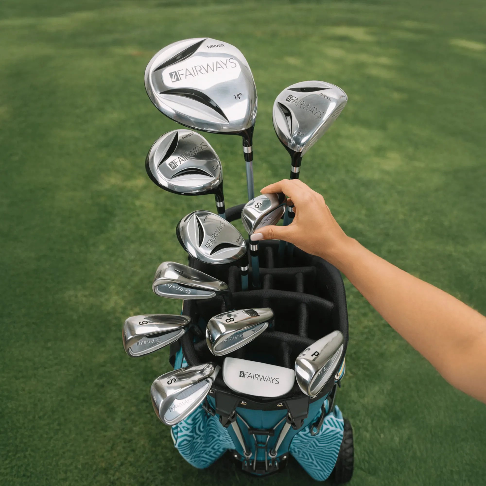 Fairways - 19-Piece Stand Bag Package Set - Geometrica Blue