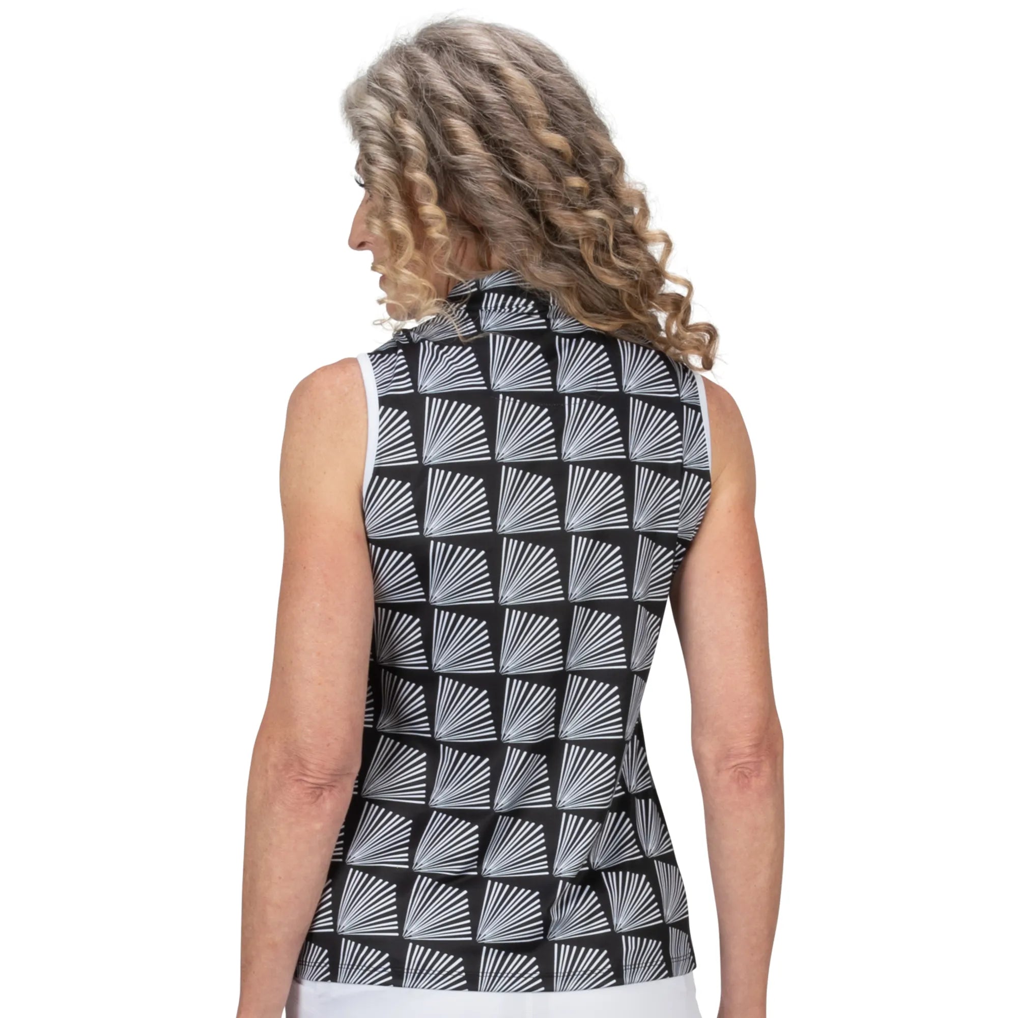 Nancy Lopez  Fanny Sleeveless Polo Black Multi