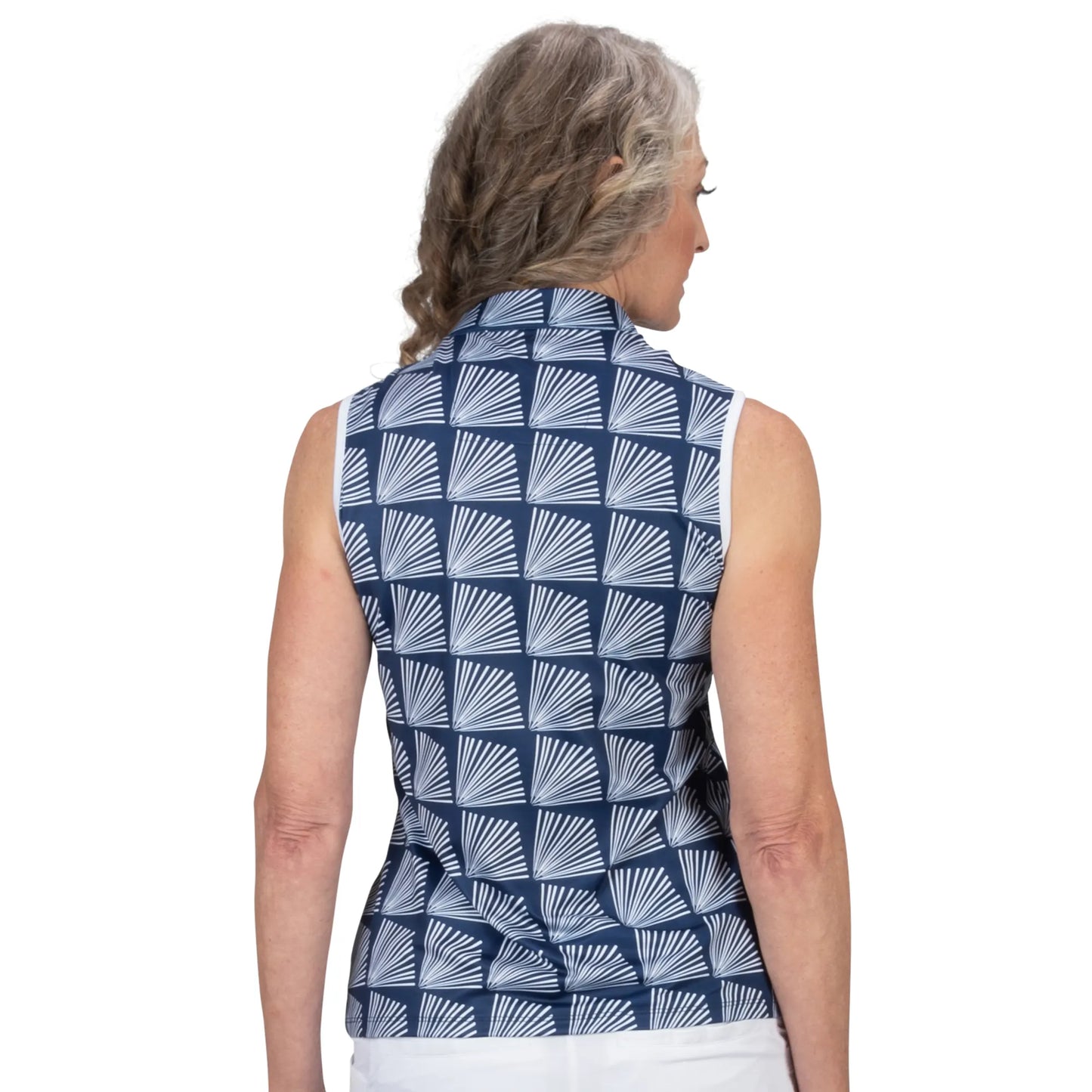 Nancy Lopez  Fanny Sleeveless Polo Navy Multi