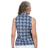 Nancy Lopez  Fanny Sleeveless Polo Navy Multi