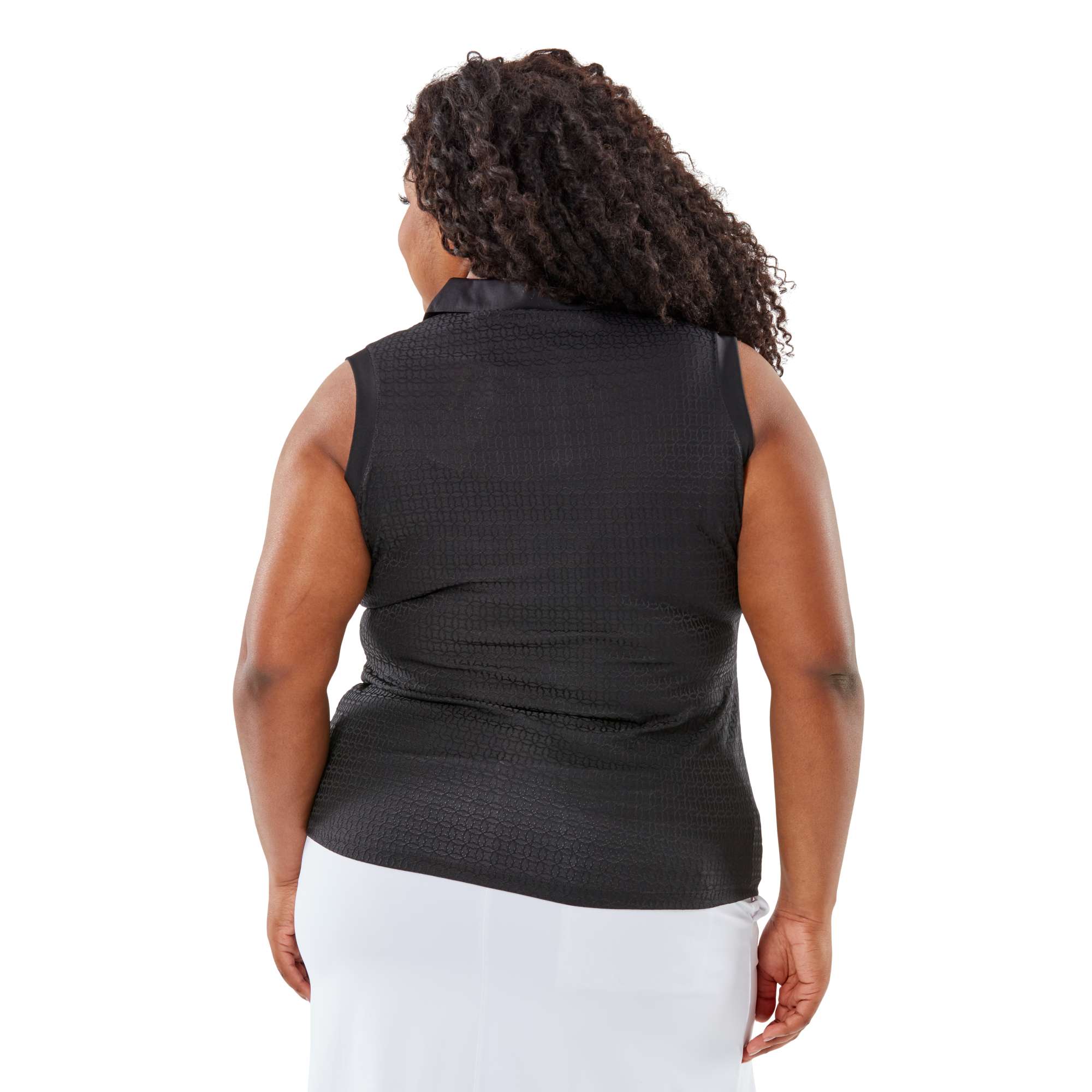 Nancy Lopez Journey Sleeveless Polo Plus - Black