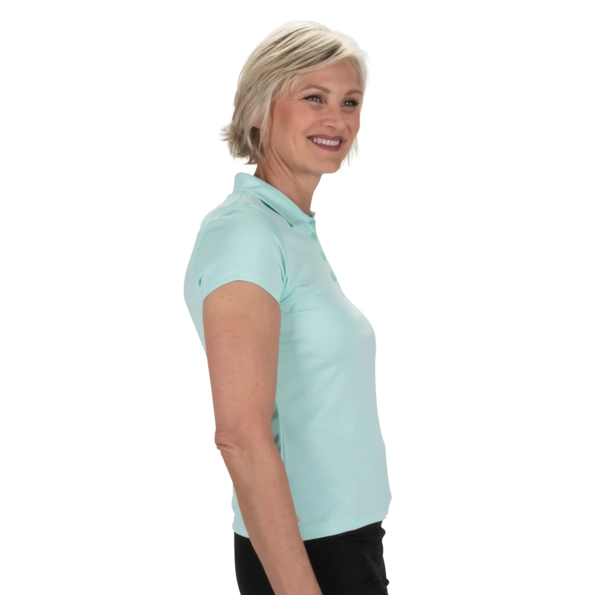 Nancy Lopez  Legacy Short Sleeve Polo Aqua