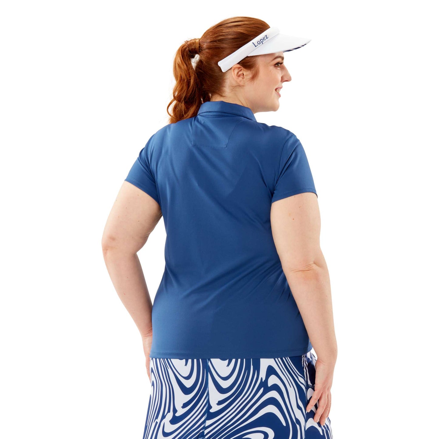 Nancy Lopez Golf Legacy Short Sleeve Polo Plus - Navy