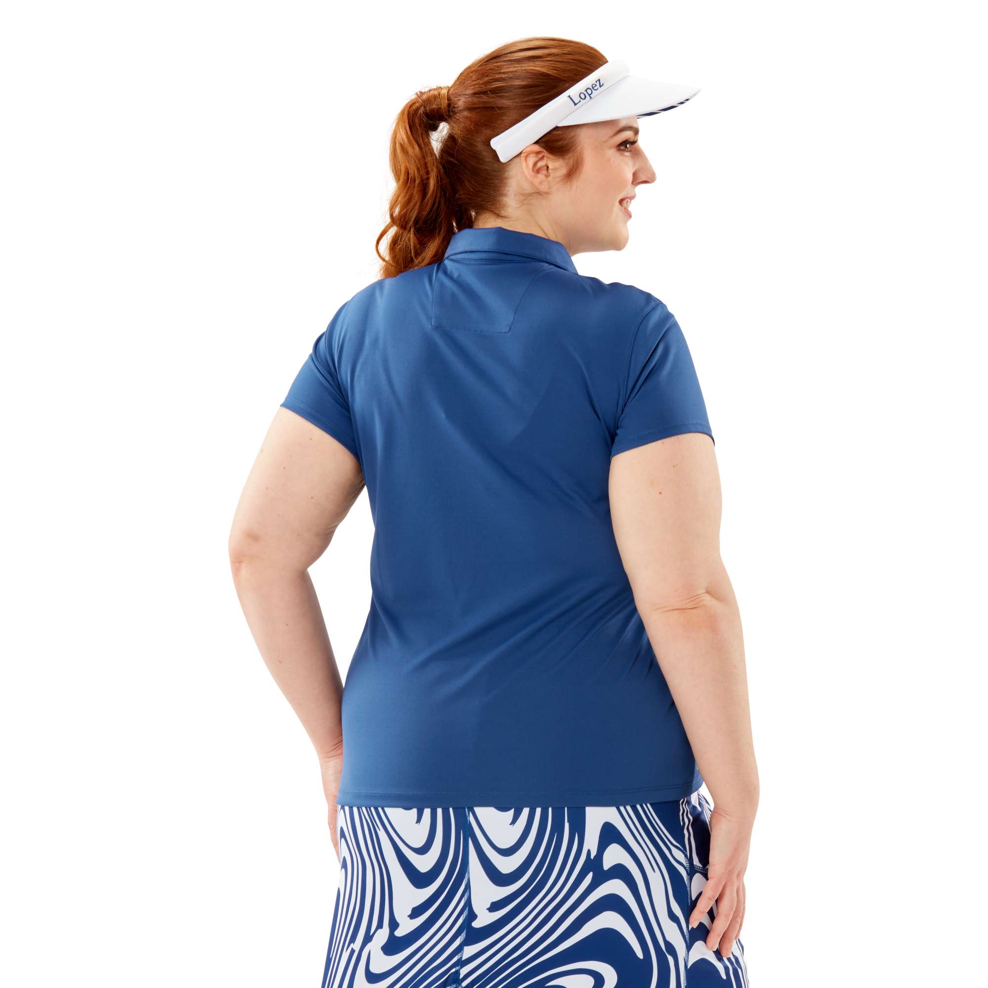 Nancy Lopez Golf Legacy Short Sleeve Polo Plus - Navy