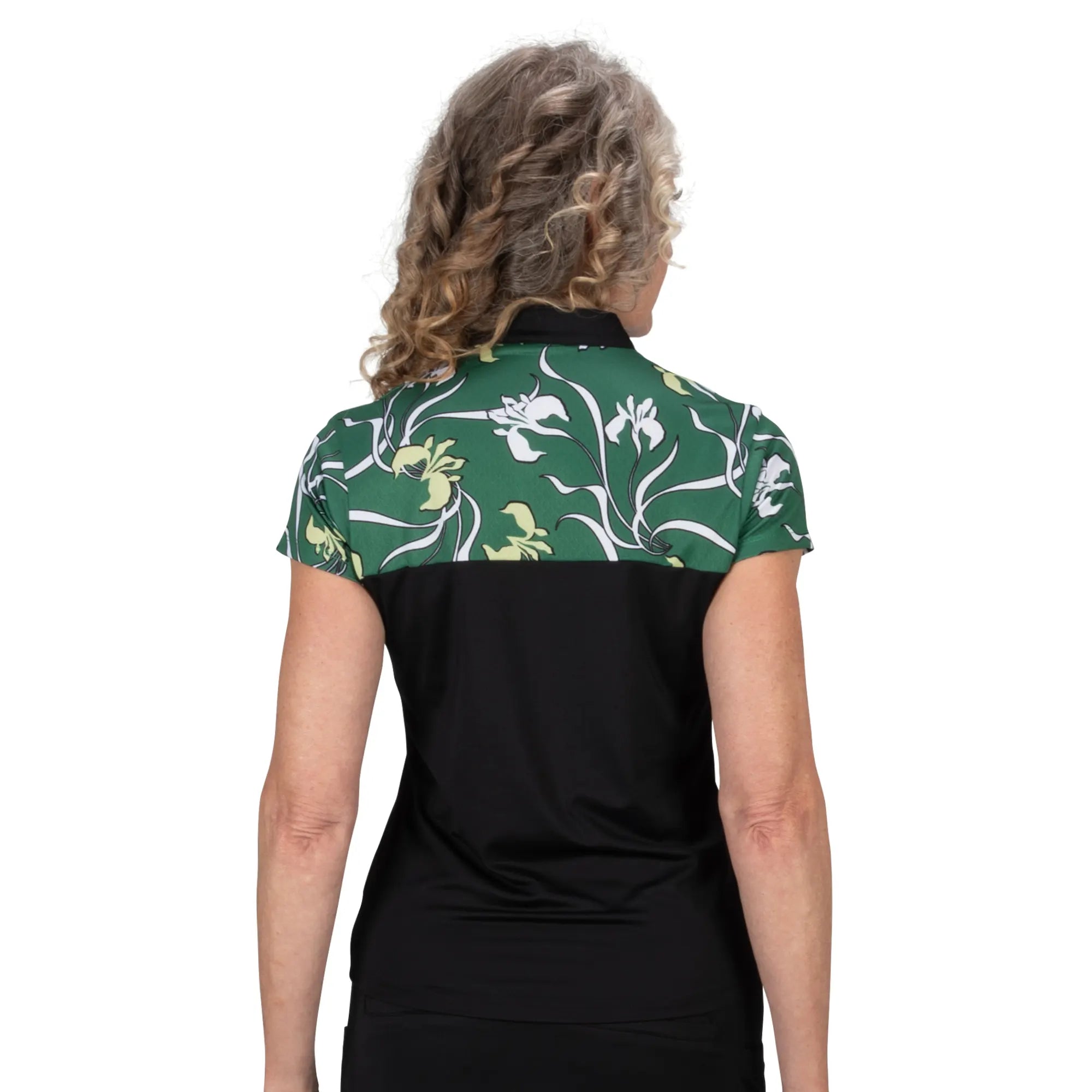 Nancy Lopez  Minx Short Sleeve Polo Black Multi