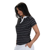Nancy Lopez  Point Short Sleeve Polo Black Multi