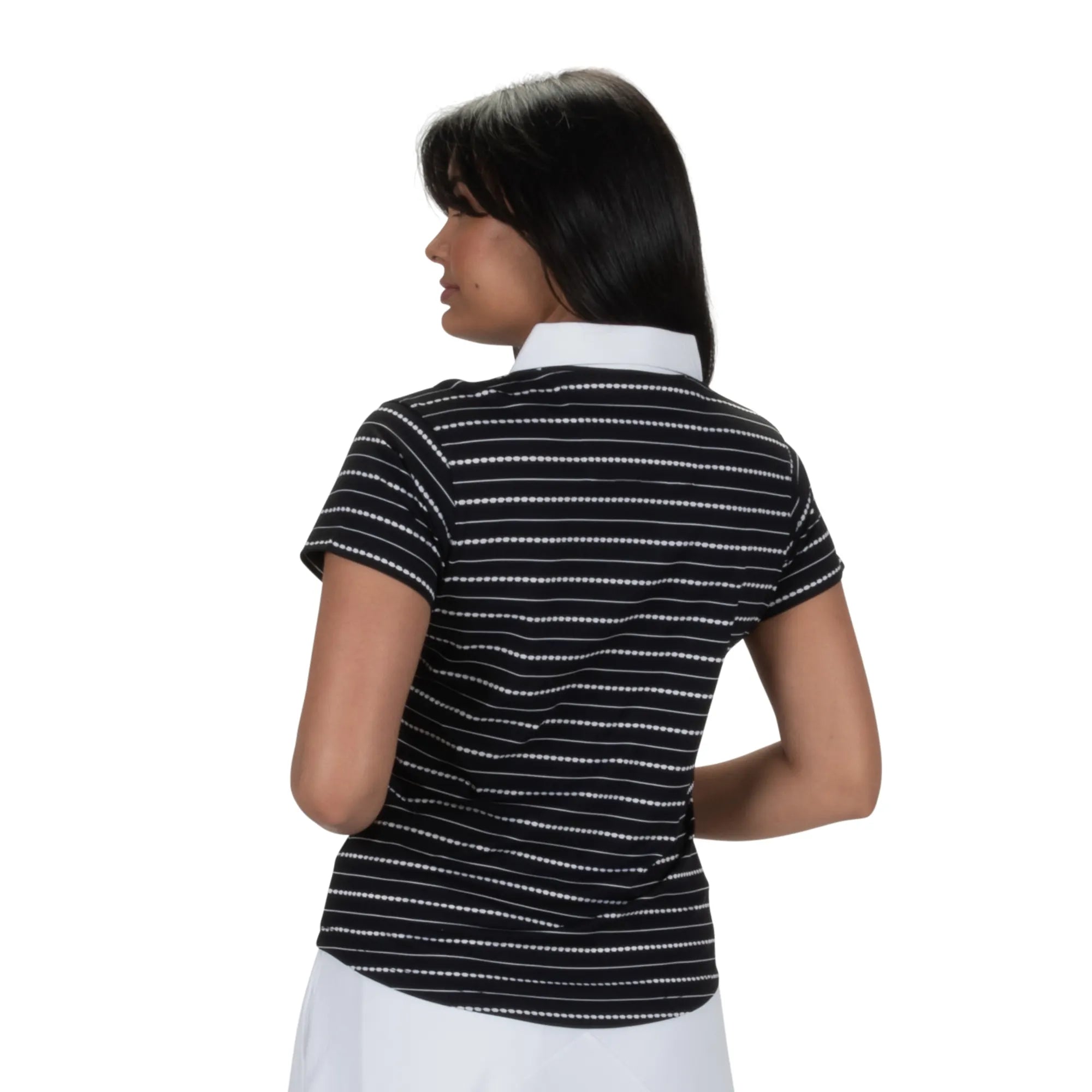 Nancy Lopez  Point Short Sleeve Polo Black Multi
